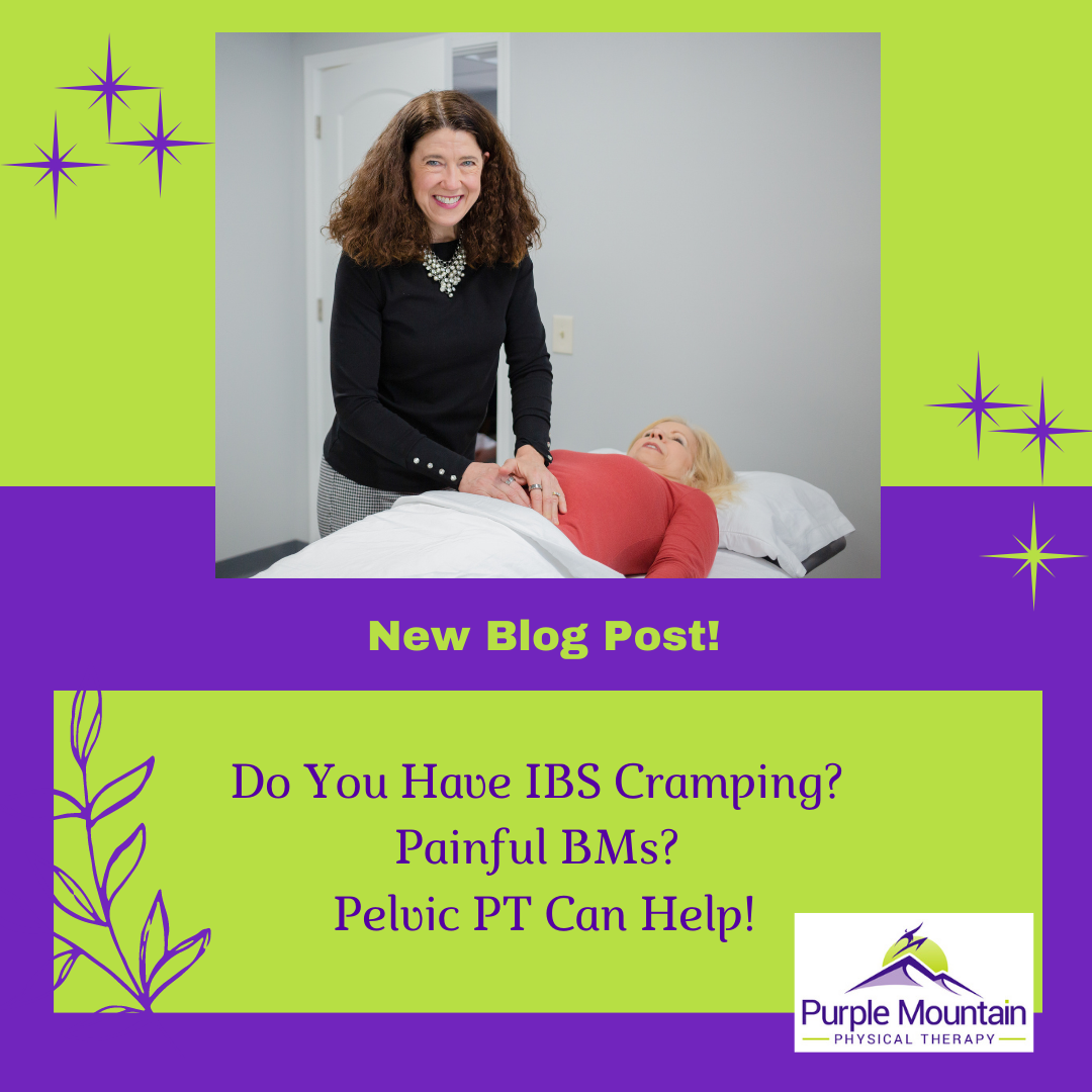 Pelvic PT Helps IBS Patient who has IBS lying on table and PT massaging abdomen