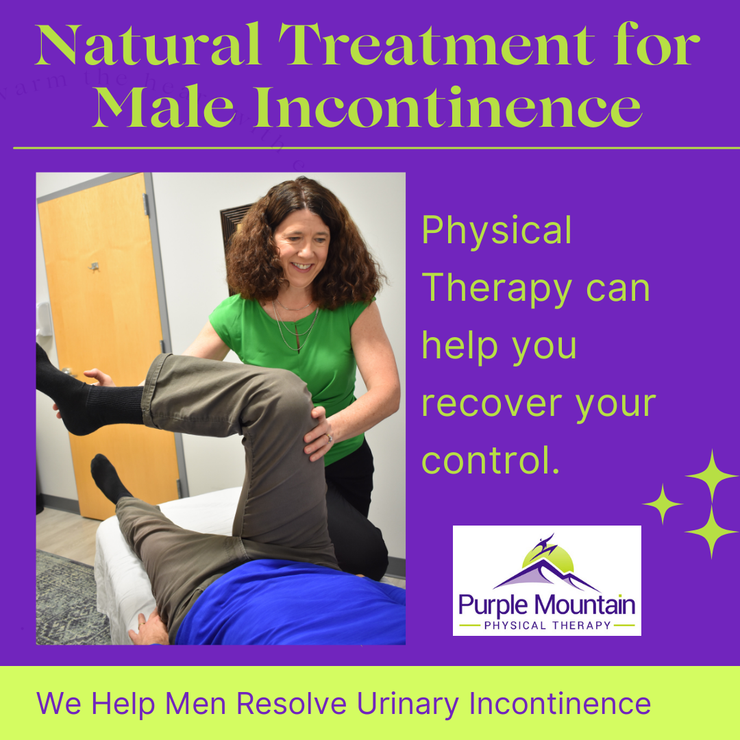 Physical Therapist stretching hip to provide natural treatment for male urinary incontinence