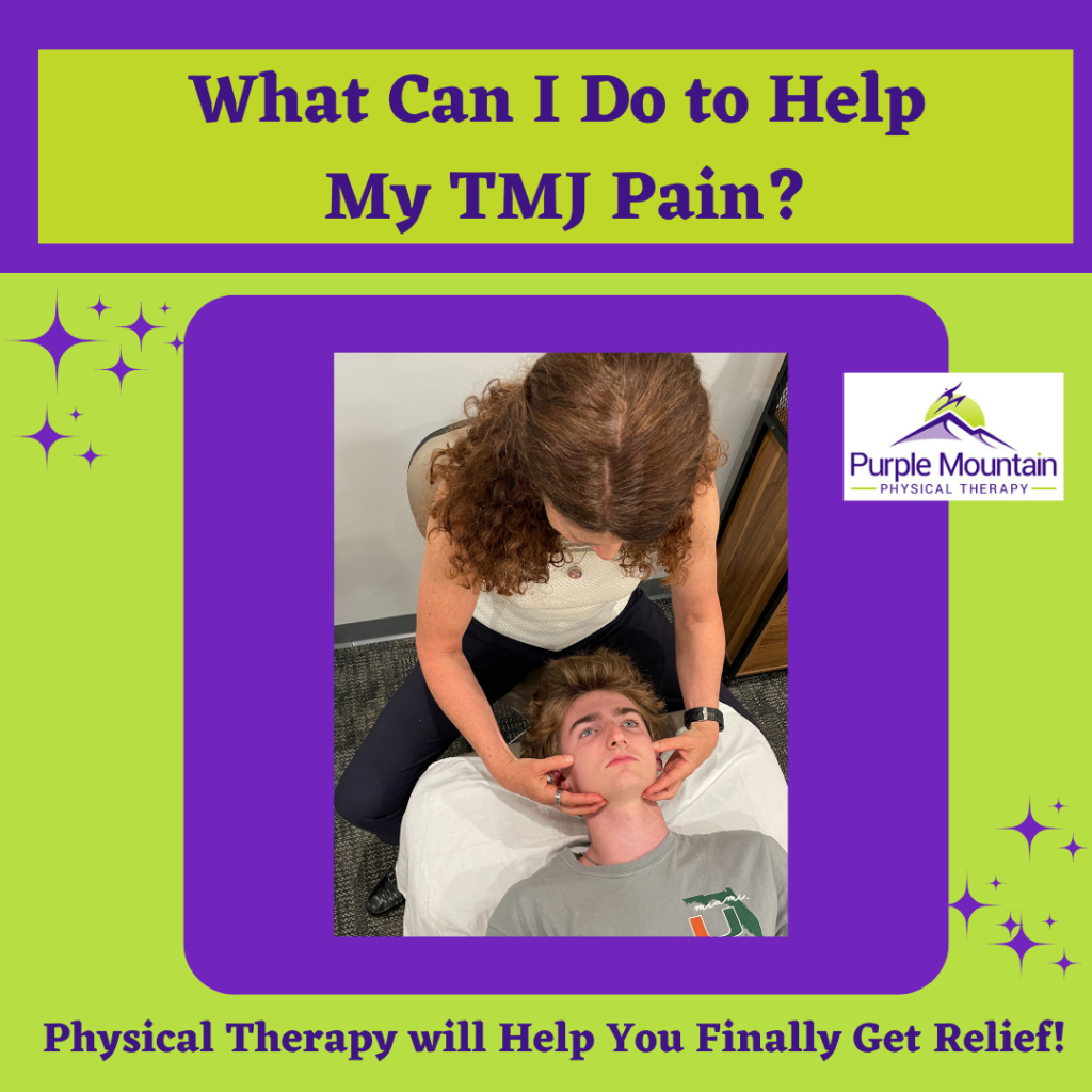 Young man lying on table who has TMJ pain receiving physical therapy massage to his jaw muscles.
