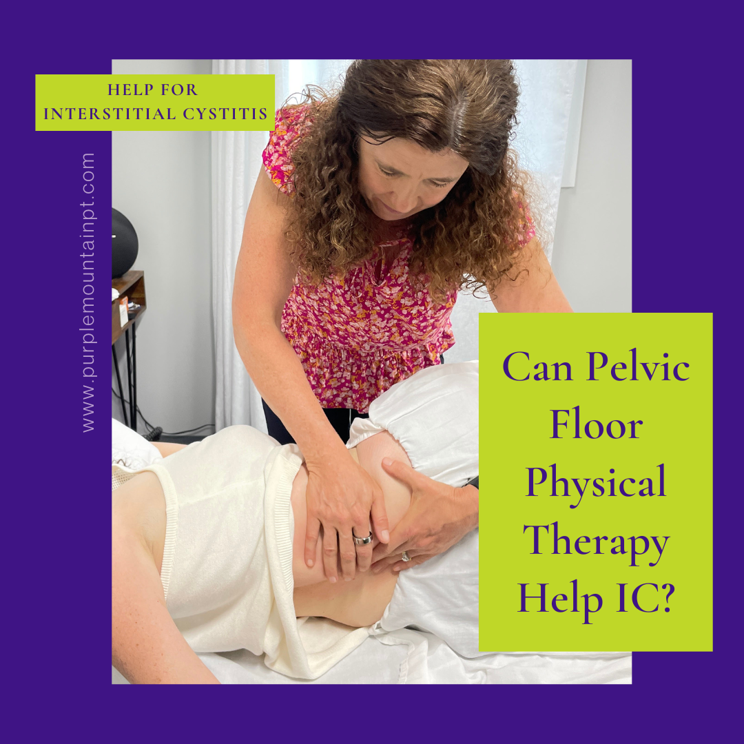 Can Physical Therapy help IC? Image shows Patient who has IC lying on a table, on their side, receiving Manual Therapy treatments to their low back from a PT who specializes in IC.
