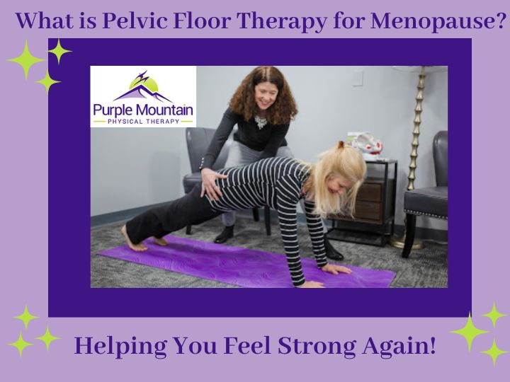 Menopausal Woman in Plank Pose with Pelvic Floor Physical Therapist guiding her hips and form during pelvic floor physical therapy for menopause treatment.